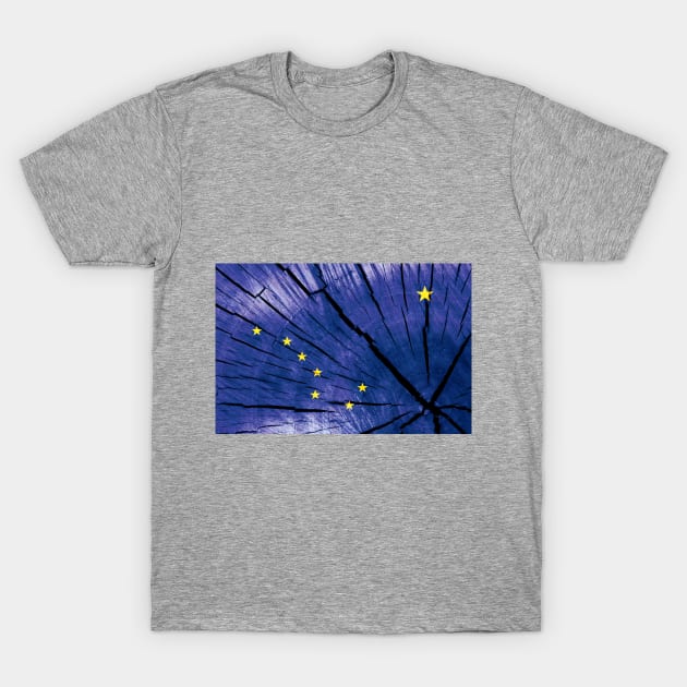 Alaska Wood Flag T-Shirt by DrPen